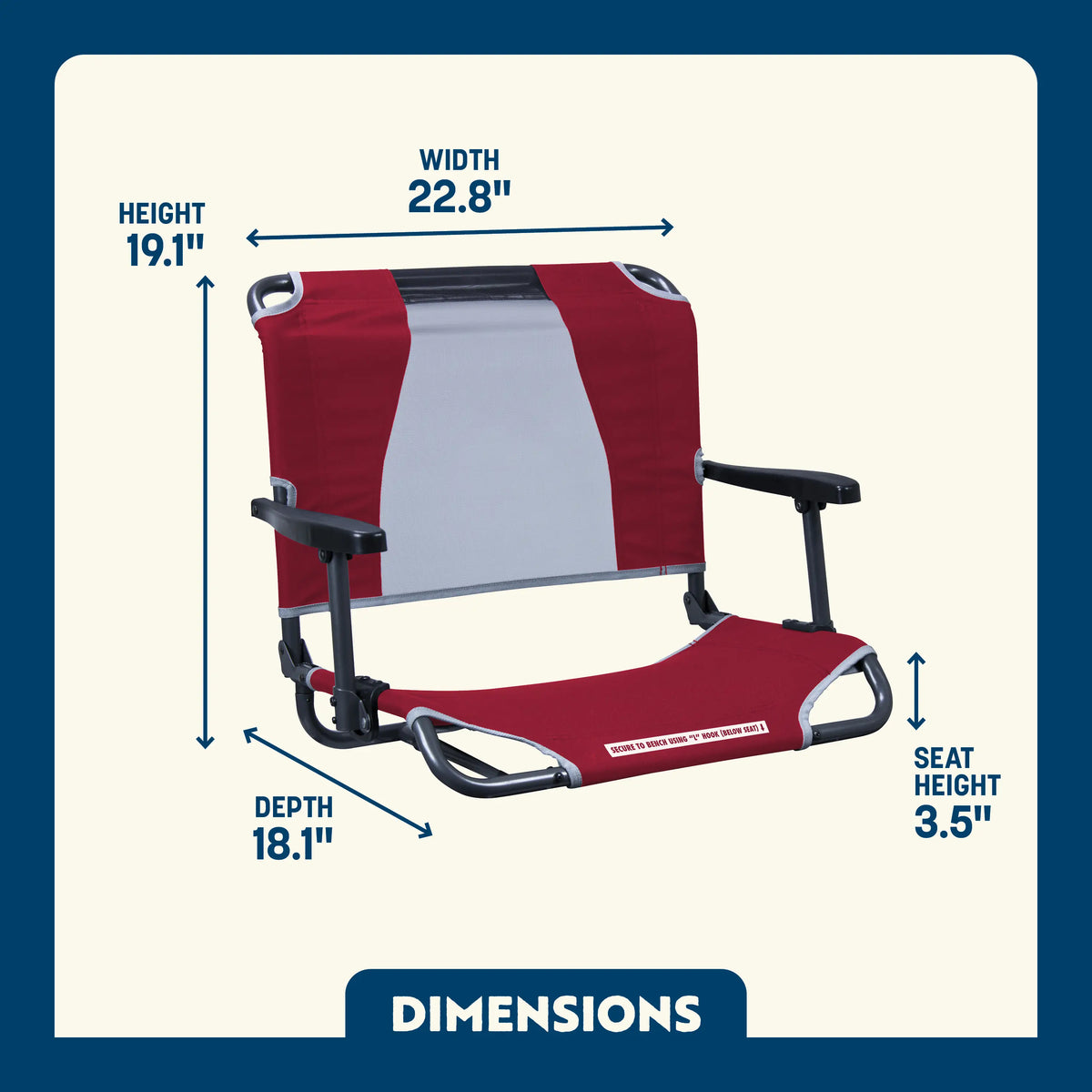 GCI Outdoor product detail: Big Comfort Stadium Chair™ with Armrests D2 — Big Comfort Stadium Chair™ with Armrests