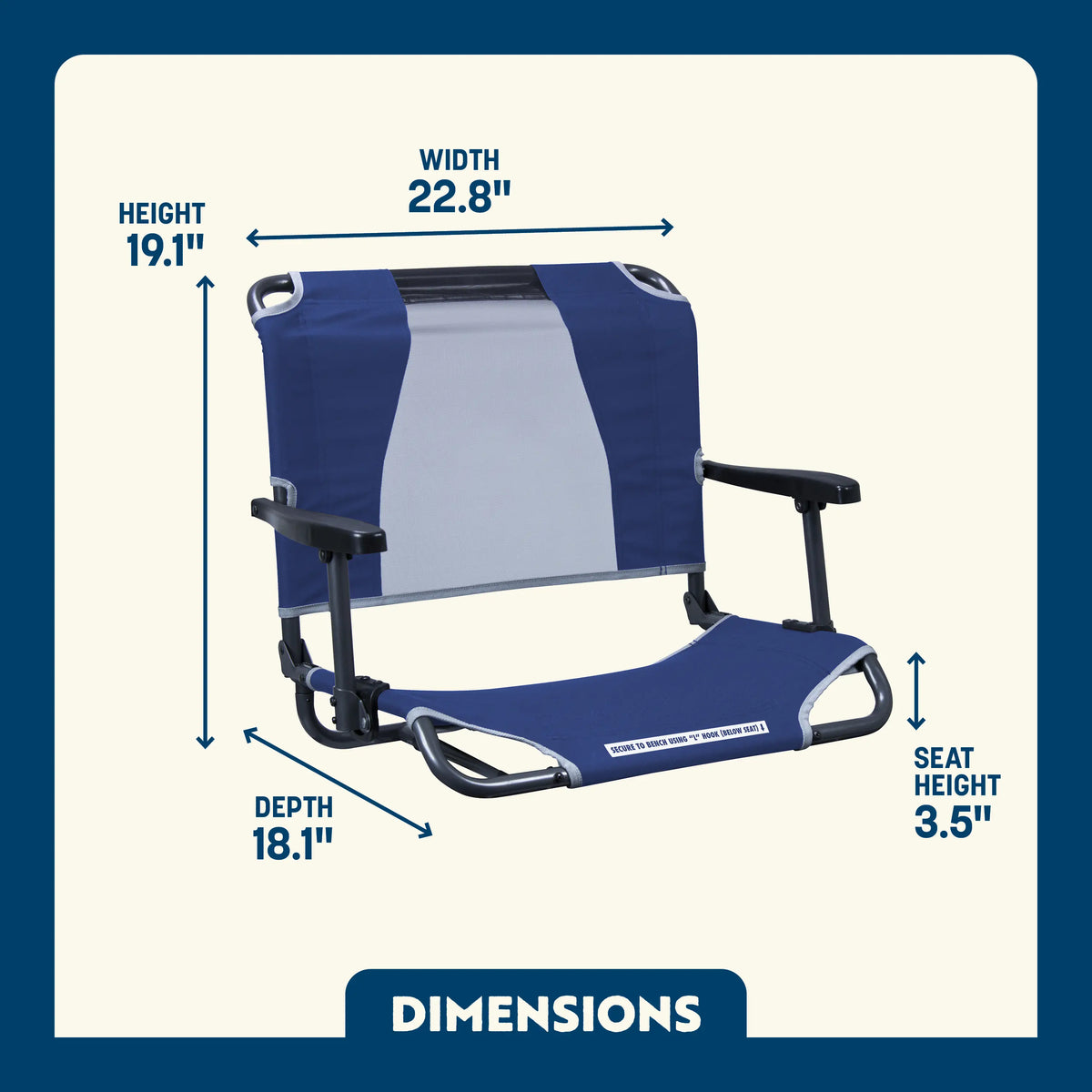 GCI Outdoor product view: Big Comfort Stadium Chair™ with Armrests D2 — Big Comfort Stadium Chair™ with Armrests