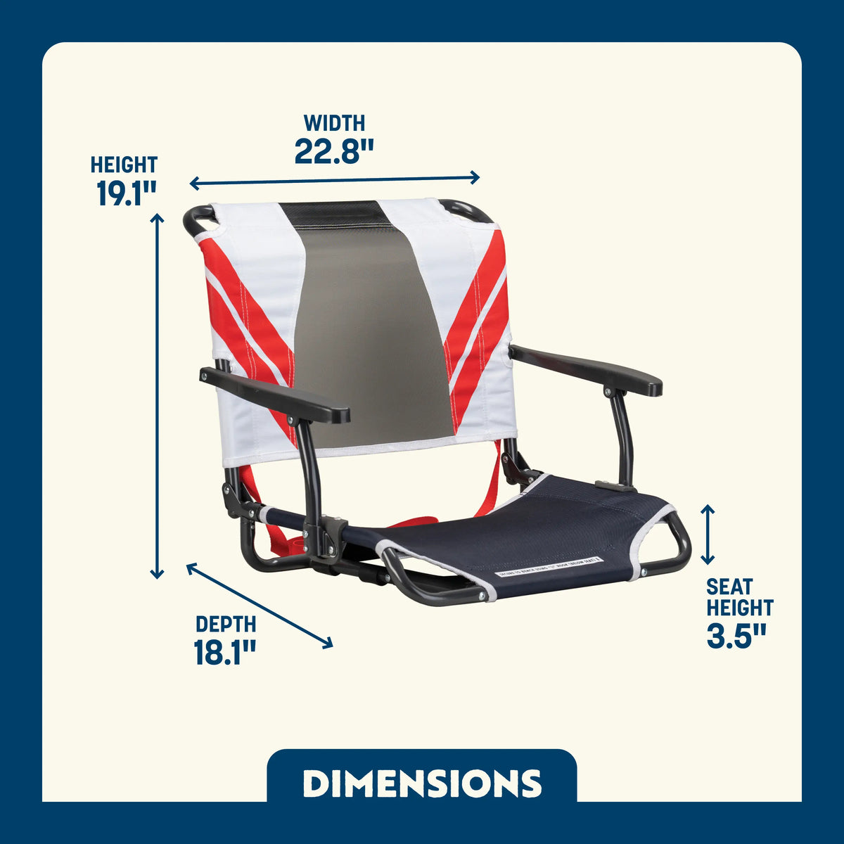 GCI Outdoor product image: Big Comfort Stadium Chair™ with Armrests D2 — Big Comfort Stadium Chair™ with Armrests