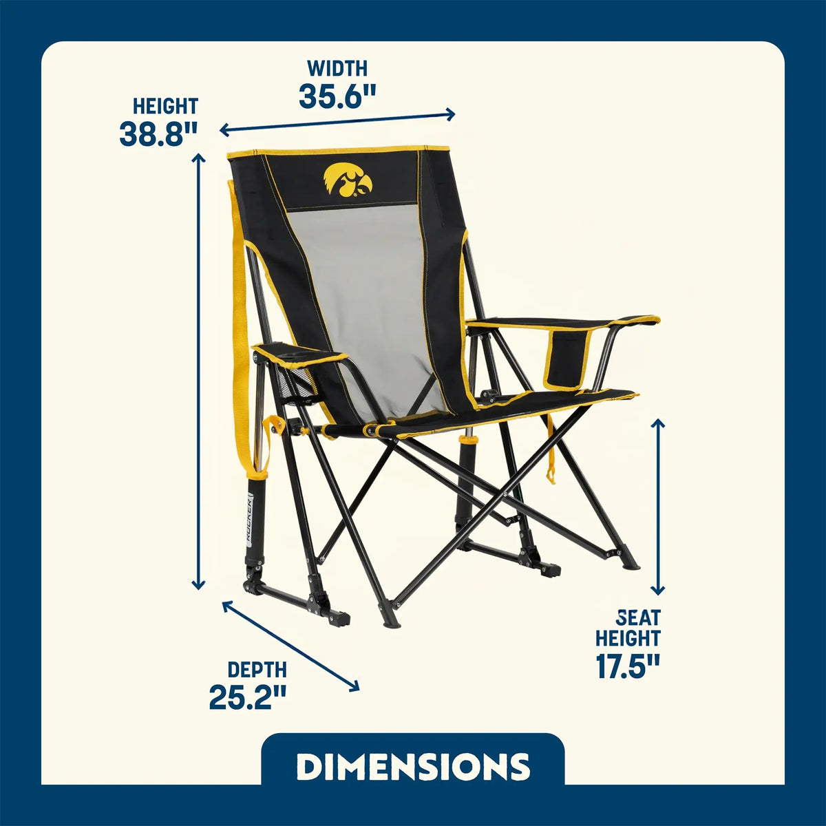 GCI Outdoor product view: Comfort Pro Rocker™ - Iowa Hawkeyes P3 — Comfort Pro Rocker™ - Iowa Hawkeyes